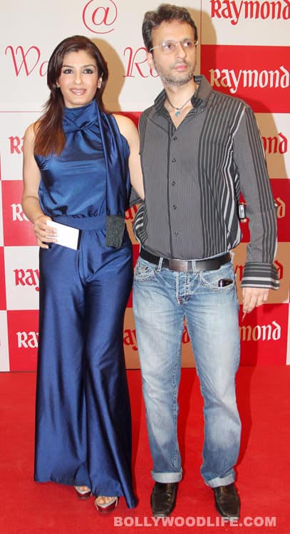 Raveena Tandon spotted along with husband Anil Thadani at the launch of the Raymond store 