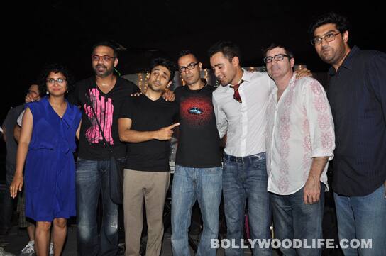 Kiran, Abhinay, Vir, writer of <i>Delhi Belly</i> Akshat Verma, Imran, producer Jim Furgele & Kunal