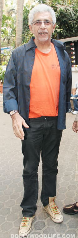 Surprise element: Who would have imagined that Naseeruddin Shah could do an item number? Not us, surely! But the usually serious actor will be doing just that in his next film, <i>Chaalis Chaurasi</i>. Of course, he is also acting in this Hriday Shetty movie, but that doesn’t mean this is not an eagerly-awaited item number. Titled <i>Badmast mein hogaya re…</i>, the song is being billed as essential to establish Naseer’s character. We don’t care what’s the reason, we just can’t wait to see how it will turn out.<br>
Photo: Yogen Shah