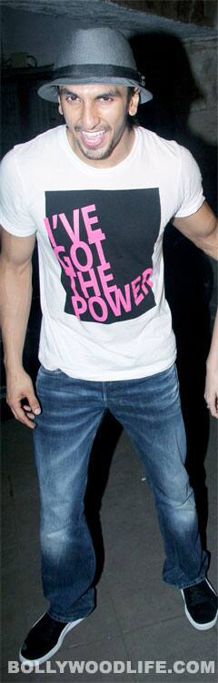 <b>Ranveer Singh</b>
Ranveer’s grey fedora is totally in tune with his incorrigible, bratty image. In his case, the hat can be multifunctional. Considering this kid has a big mouth and tends to get into all kind of trouble, the hat can be the perfect shield to protect his face from the eggs that will be thrown at him… 
 
