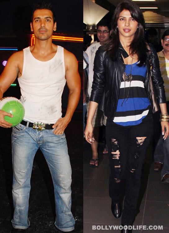 <b>John Abraham – Priyanka Chopra</b>
<br>
He is hot and happening. Only a stunning woman could possibly step into the shoes of his long-time girlfriend Bipasha Basu and tame this ladies’ man. Of the current lot of actors, the sexy Priyanka Chopra would be an ideal choice.  And she can teach him a lesson or two in acting. It’s a winning combination of brains and brawn. They share a very friendly rapport in real life. Now that they are single, they could mingle with each other. 