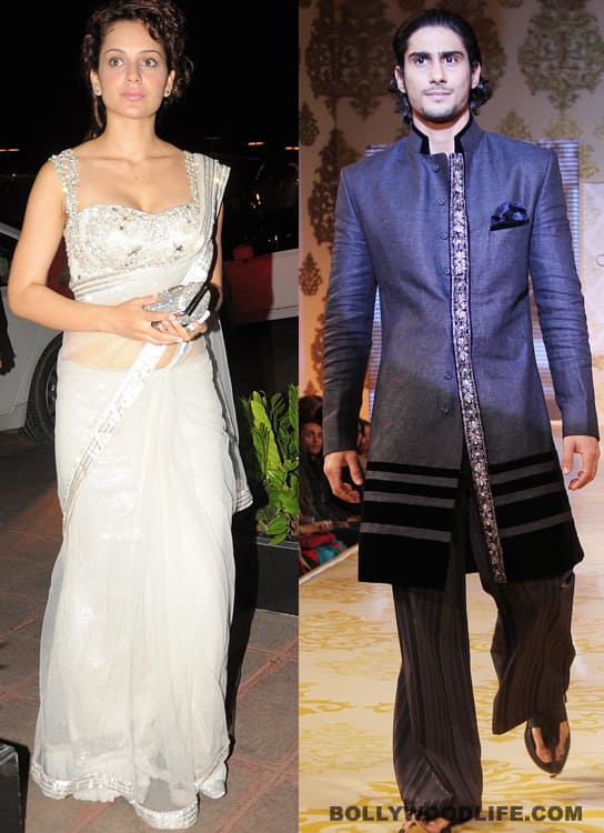 <b>Kangna Ranuat – Prateik</b>
<br>
Kangna Ranuat has been romantically linked with the much older Aditya Panscholi and the contemporary Adhyayan Suman. But neither of those relationships worked out, so, maybe she should consider dating a younger man like Prateik. While she is known for her crazy roles, people who have met Prateik feel there is something odd about the wonderful boy. Maybe Kangna’s maturity can ease his troubles. Also, they spell magic onscreen, but when it comes to press conferences both seem to run out of words. The pair shares a lot in common, apart from the curly locks. 