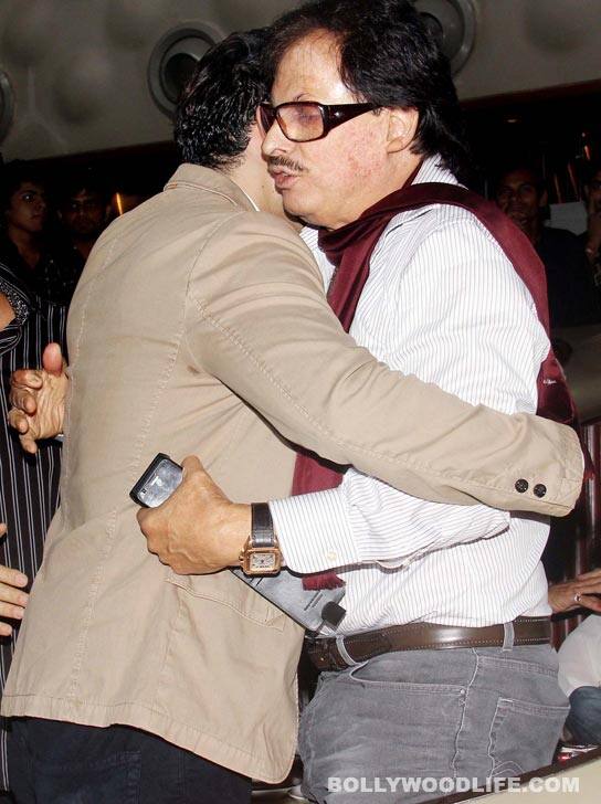 Zayed  hugs dad Sanjay Khan 