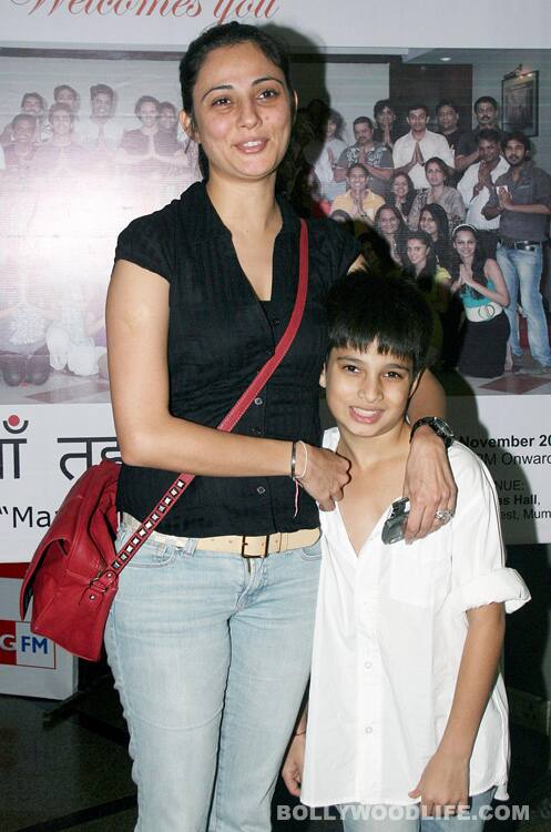 Pooja Ghai along with her son 