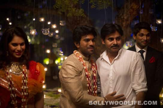 Allu Arjun and Pawan Kalyan at Ram Charan and Upasana's engagement.