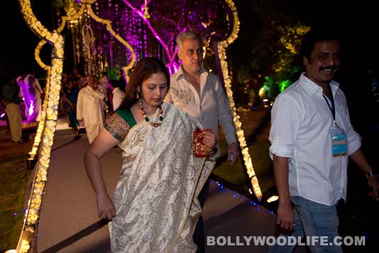 Jayasudha at Ram Charan Teja and Upasana Kamineni's engagement.