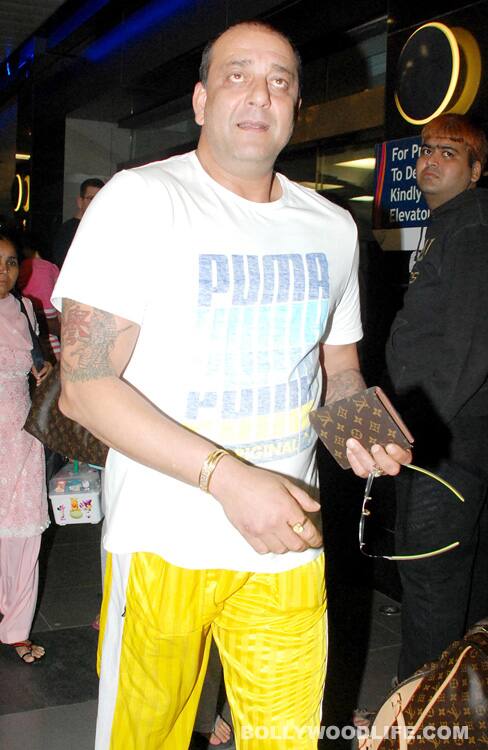 Sanjay Dutt spotted at airport along with wife and twins
