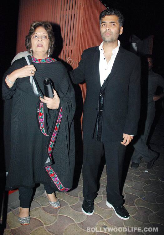 Karan Johar with mom Hiroo Johar
