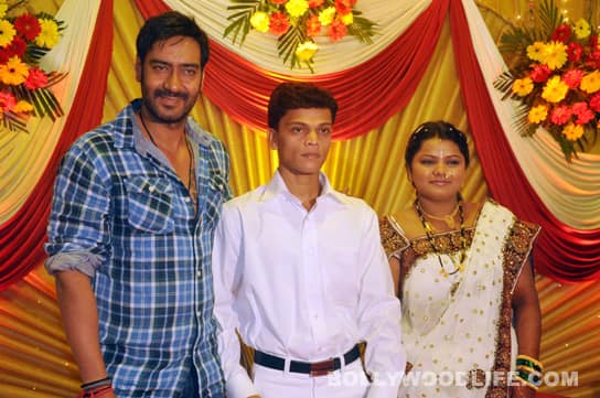Ajay Devgn with Harshala and the bridegroom, Sachin