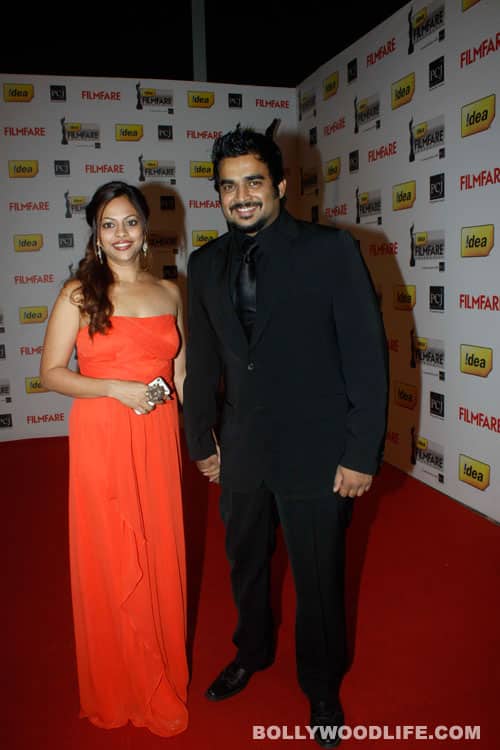 R Madhavan with wife