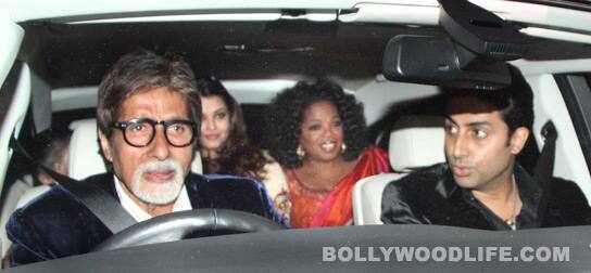 Amitabh Bachchan with Abhishek, Aishwarya and Oprah Winfrey
