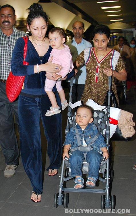 Manyata Dutt with her twins 