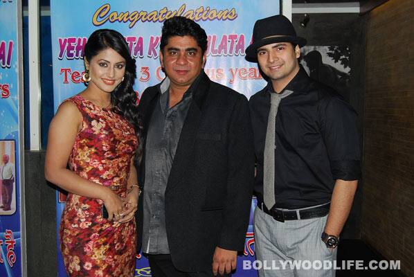 Hina Khan, host Rajan Shahi and Karan Mehra