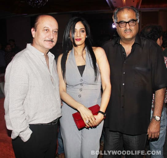 Anupam Kher, Sridevi and Boney Kapoor