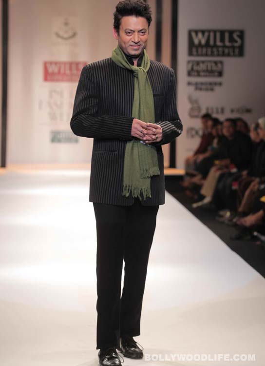 Intense actor Irrfan Khan walks the ramp for designer Meera Ali
