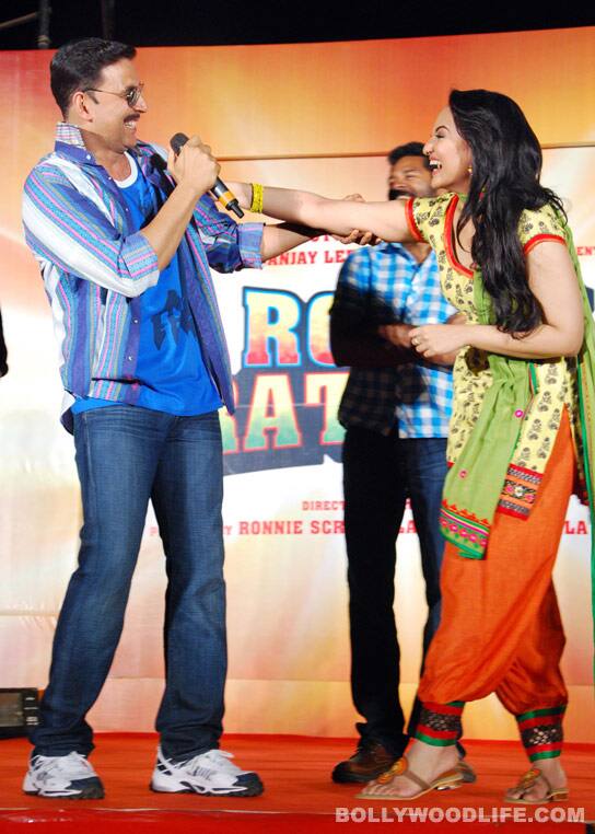 Akshay Kumar, Sonakshi Sinha, Prabhu Deva, Sanjay Leela Bhansali at the trailer launch of 'Rowdy Rathore'