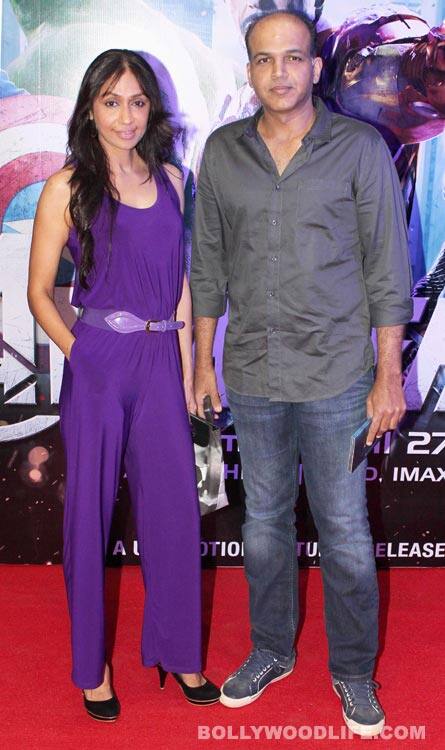 Neha Dhupia, Sajid Khan, Abhinay Deo attend the 'Avengers' premiere Ashutosh Gowarikar with wife Sunita