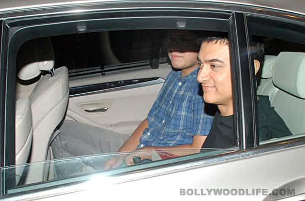 Aamir Khan and Junaid in the car
