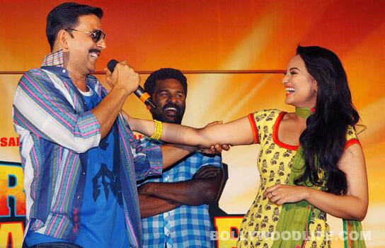Akshay Kumar, Sonakshi Sinha, Prabhu Deva, Sanjay Leela Bhansali at the trailer launch of 'Rowdy Rathore'