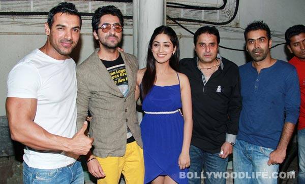 John Abraham, Akshay Kumar, Chitrangda Singh, Farah Khan, Sajid Khan at the special screening of 'Vicky Donor' John Abraham, Ayushman Khurana and Yami Gautam