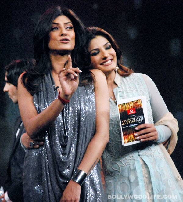 Sushmita Sen on the sets of Raveena Tandon's 'Issi Ka Naam Zindagi'