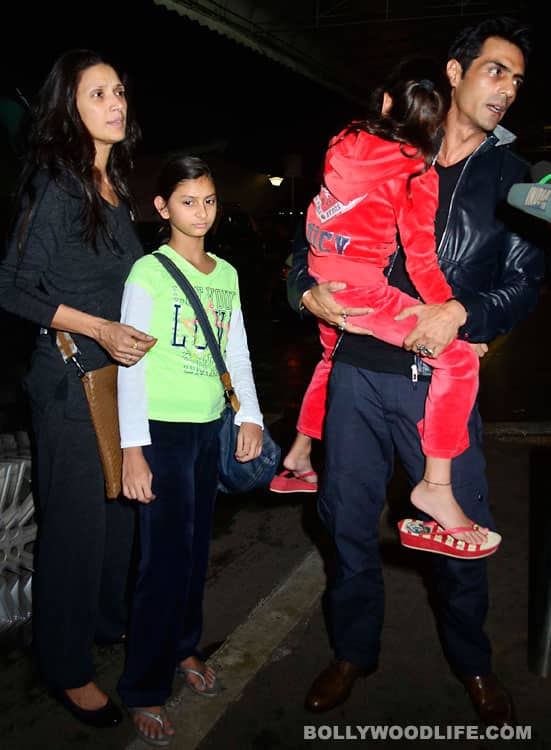 Arjun Rampal with wife Mehr Jesia and daughters Mahikaa and Myra