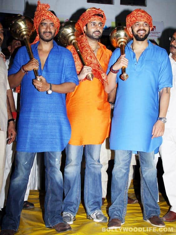 Ajay Devgn Abhishek Bachchan and director Rohit Shetty