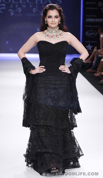 Dia Mirza walks the ramp for Vishal Golecha