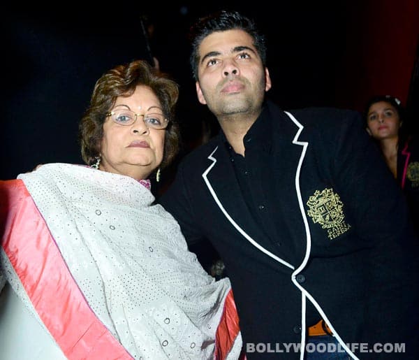 Hiroo Johar with son Karan Johar