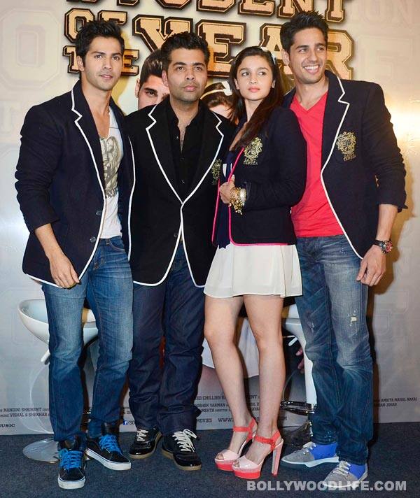 Siddharth Malhotra, Karan Johar, Alia Bhatt and Varun Dhawan