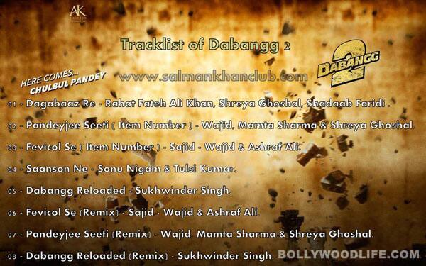 Dabangg 2 music: The official song list out?