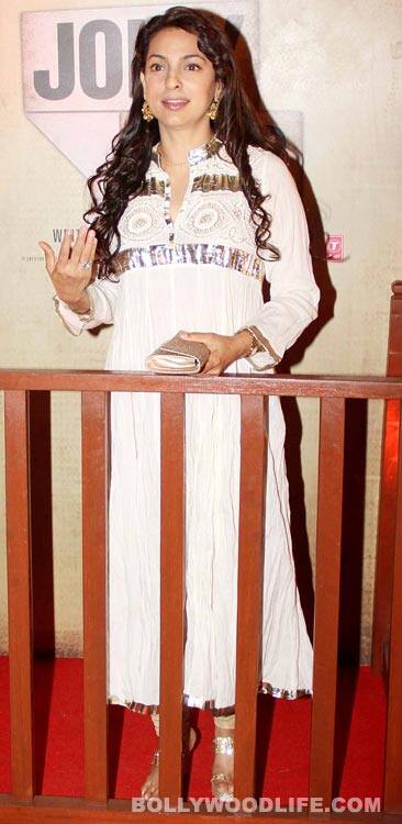 Arbaaz Khan, Akshay Kumar, Juhi Chawla, Aditi Rao Hydari, Neha Dhupia attend the premiere of Jolly LLB Juhi Chawla