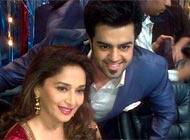 Madhuri Dixit-Nene and Manish Paul on the sets of Jhalak Dikhhla Jaa 6