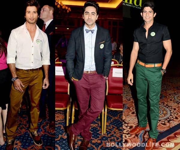 Ayushmann Khurrana, Shahid Kapoor, Hussain Kuwajerwala go colourful at IIFA Awards 2013 press conference Ayushmann Khurrana, Shahid Kapoor, Hussain Kuwajerwala go colourful at IIFA Awards 2013 press conference