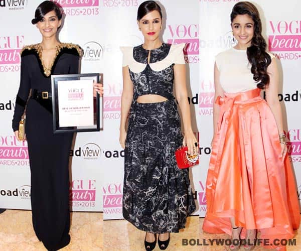 Vogue Beauty Awards 2013: Sonam Kapoor, Alia Bhatt, Neha Dhupia– whose style choice paid off? Vogue Beauty Awards 2013: Sonam Kapoor, Alia Bhatt, Neha Dhupia– whose style choice paid off?