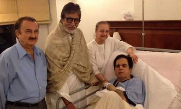 Amitabh Bachchan meets Dilip Kumar in hospital: see pic! Amitabh Bachchan meets Dilip Kumar in hospital: see pic!