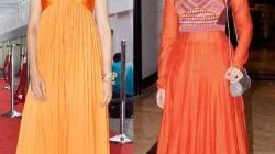 Deepika Padukone and Sonam Kapoor in orange outifts