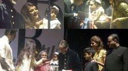 Aaradhya Bachchan with Amitabh Bachchan on his 70th birthday