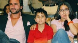 Saif Ali Khan with son Ibrahim and daughter Sara