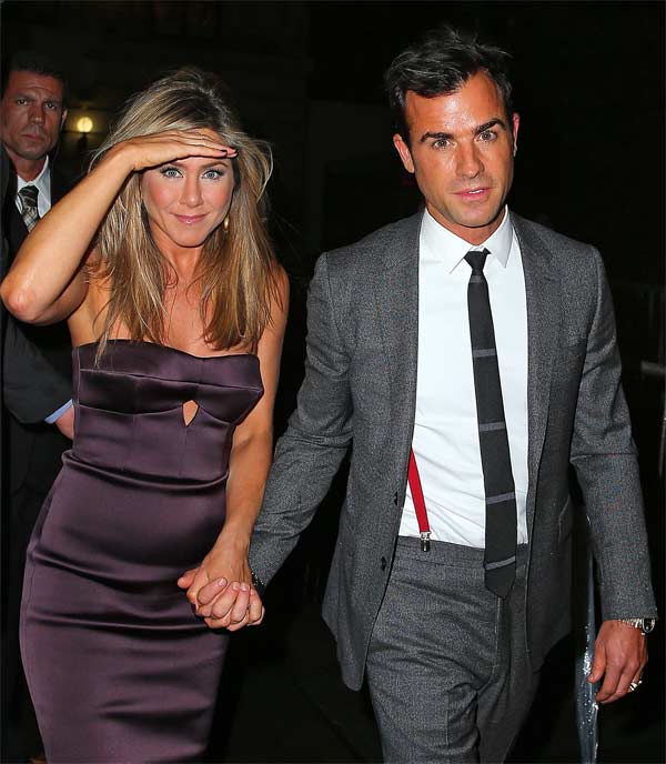 Jennifer Aniston with fiance Justin Theroux Jennifer Aniston with fiance Justin Theroux