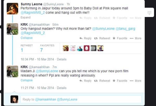 Kamaal R Khan and Sunny Leone Kamaal R Khan and Sunny Leone