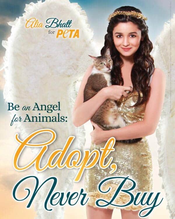 Alia Bhatt turns an angel for animals, poses for PETA Alia Bhatt turns an angel for animals, poses for PETA