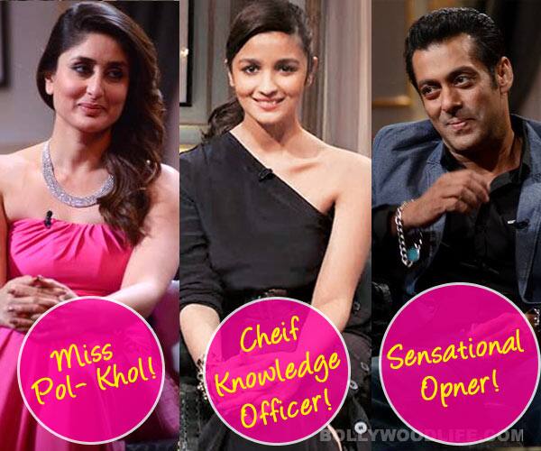 Koffee with Karan 4 awards: What do Salman Khan, Alia Bhatt and Kareena Kapoor deserve to win? Koffee with Karan 4 awards: What do Salman Khan, Alia Bhatt and Kareena Kapoor deserve to win?