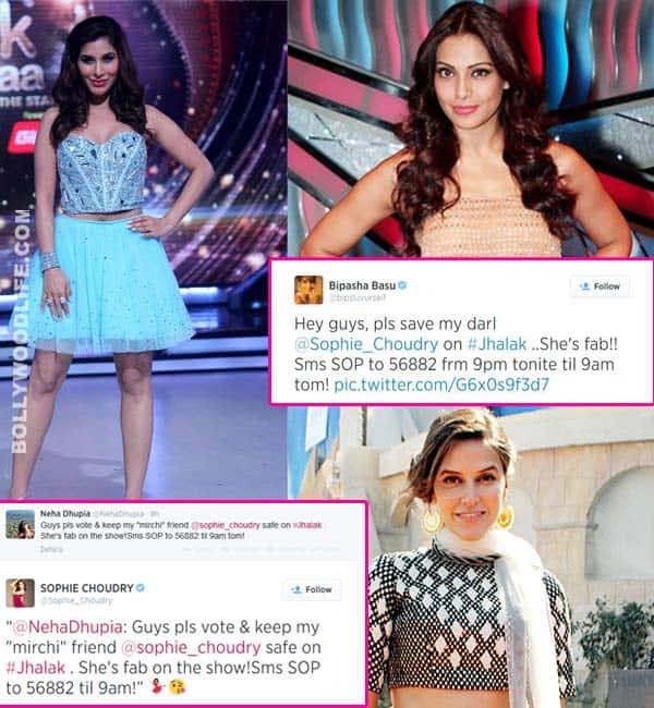 Jhalak Dikhhla Jaa 7: Bipasha Basu and Neha Dhupia support Sophie Choudry Jhalak Dikhhla Jaa 7: Bipasha Basu and Neha Dhupia support Sophie Choudry