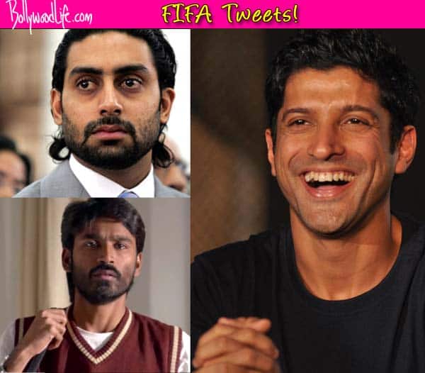 FIFA World Cup 2014: Farhan Akhtar laughs, while Abhishek Bachchan, Dhanush and Neha Dhupia cry! FIFA World Cup 2014: Farhan Akhtar laughs, while Abhishek Bachchan, Dhanush and Neha Dhupia cry!