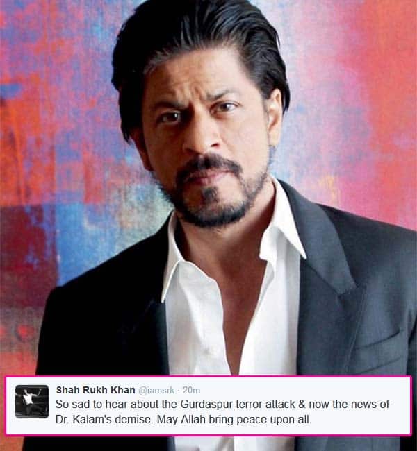 Shah Rukh Khan expresses regret over APJ Abdul Kalam’s death