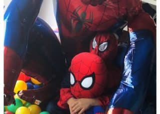 Shah Rukh Khan shares a picture of super cute AbRam dressed as Spider-Man Shah Rukh Khan shares a picture of super cute AbRam dressed as Spider-Man