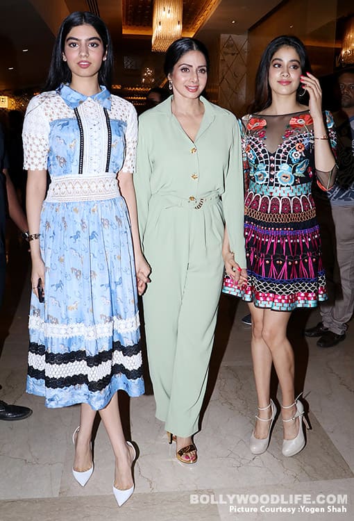'MOM' Sridevi walks hand in hand with Jhanvi and Khushi at ...