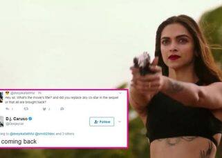 Deepika Padukone is a part of Vin Diesel's xXx 4, director DJ Caruso confirms on Twitter Deepika Padukone is a part of Vin Diesel's xXx 4, director DJ Caruso confirms on Twitter