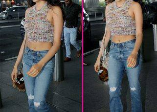 Yay or Nay: Jhanvi Kapoor sports a sleeveless crop top and ripped denim at the airport - view HQ pics Yay or Nay: Jhanvi Kapoor sports a sleeveless crop top and ripped denim at the airport - view HQ pics